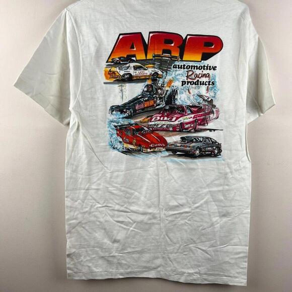 Vintage 80s ARP Racing Car T Shirt Adult M White Mens 1980’s - Picture 4 of 8